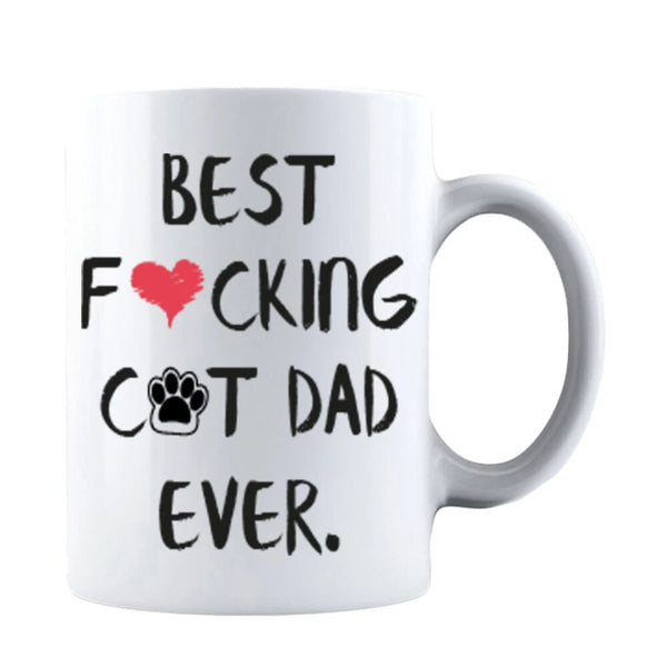 Fathers Day Best Cat Dad Ever Funny Coffee Mug