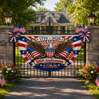 America 250th Anniversary Semicircle Flag, Patriotic USA Banner