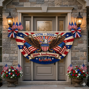 America 250th Anniversary Semicircle Flag, Patriotic USA Banner