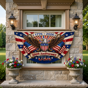 America 250th Anniversary Semicircle Flag, Patriotic USA Banner