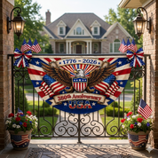 America 250th Anniversary Semicircle Flag, Patriotic USA Banner