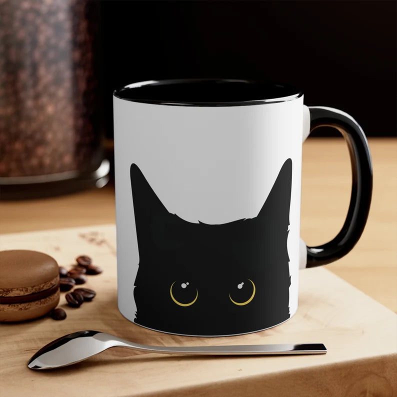 Black Cat Coffee Mug Cat Lover Gift
