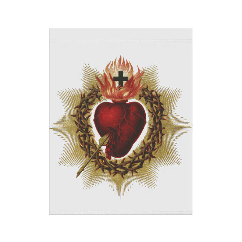 Sacred Heart Catholic Garden Flag