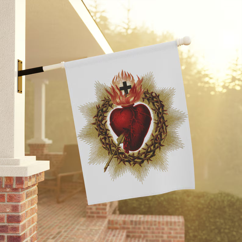Sacred Heart Catholic Garden Flag