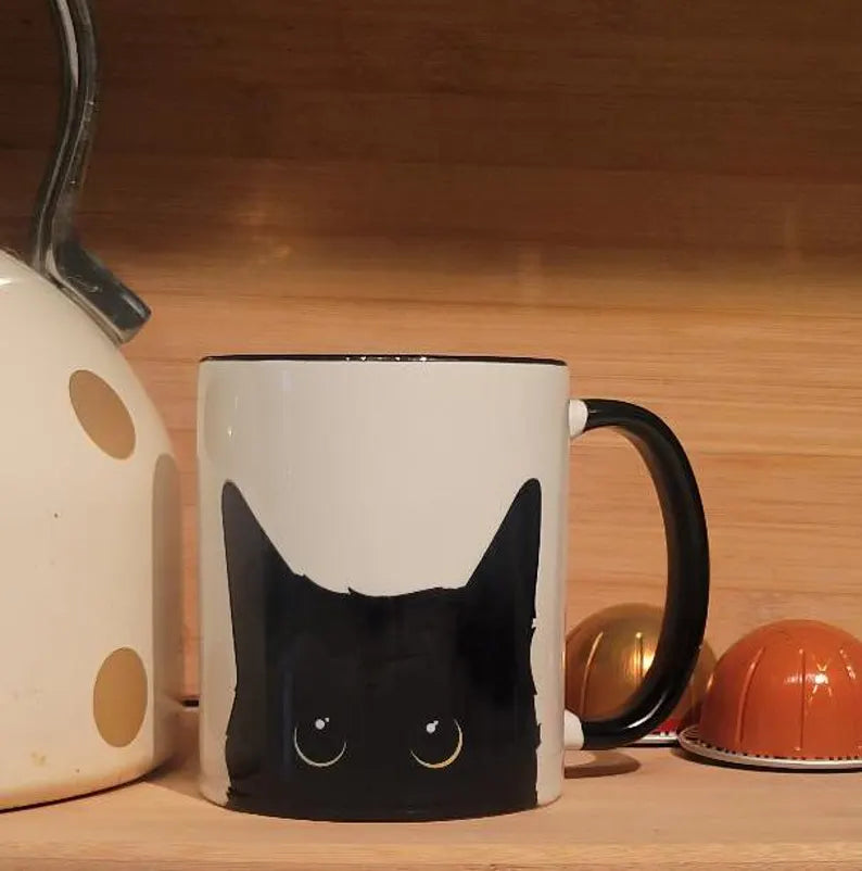 Black Cat Coffee Mug Cat Lover Gift