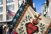 Sacred Heart House Flag Catholic Faith Decor