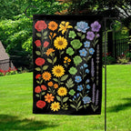 Floral Pride Rainbow Garden Flag