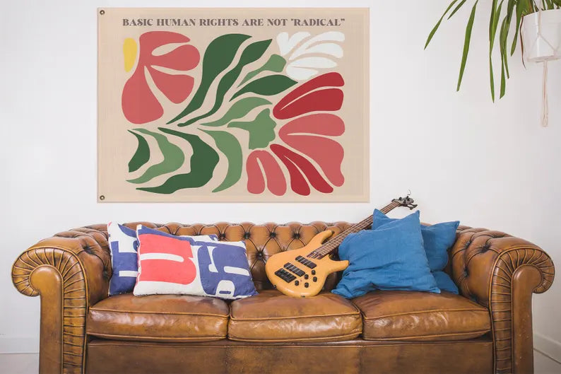 Feminist Equality Flag, Floral Rights Garden