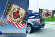 Sacred Heart House Flag Catholic Faith Decor