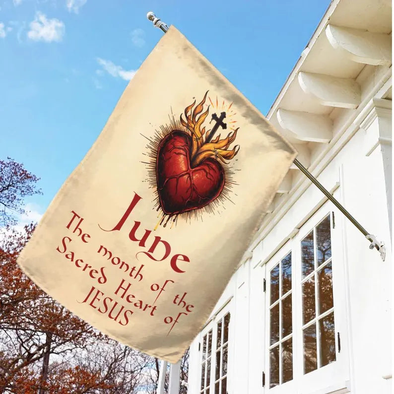 Sacred Heart Of Jesus June Flag