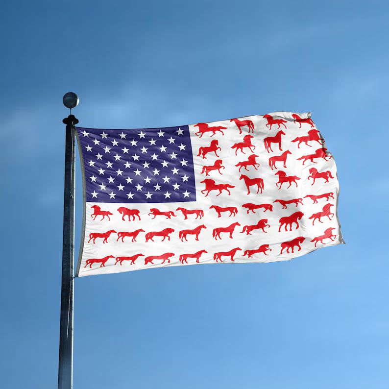 Horse Stripe American Flag