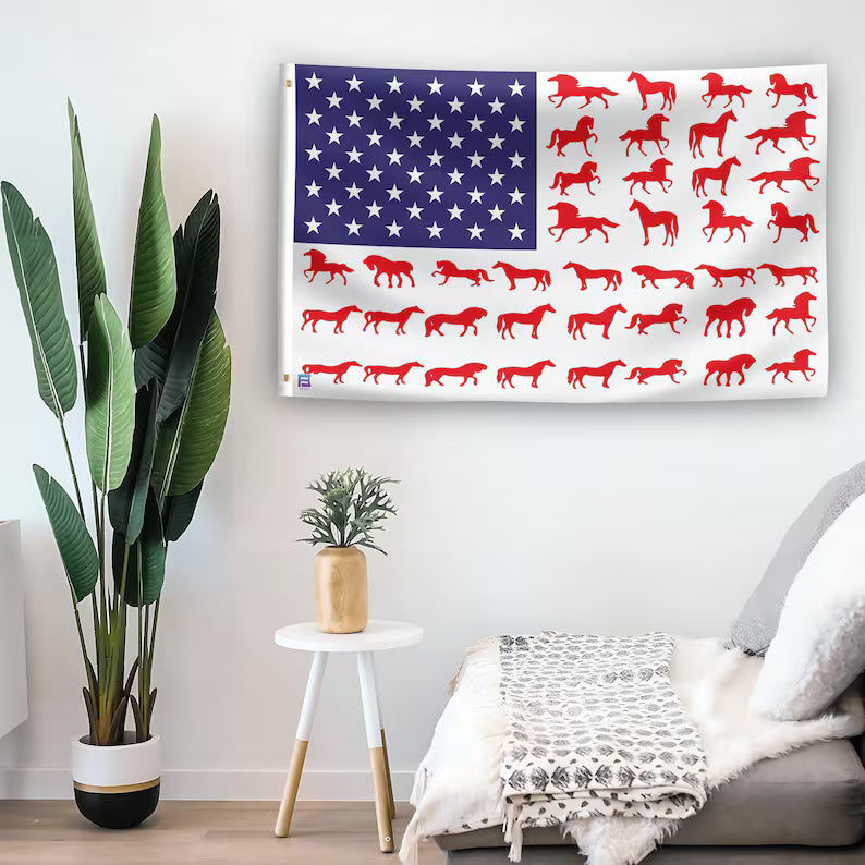 Horse Stripe American Flag