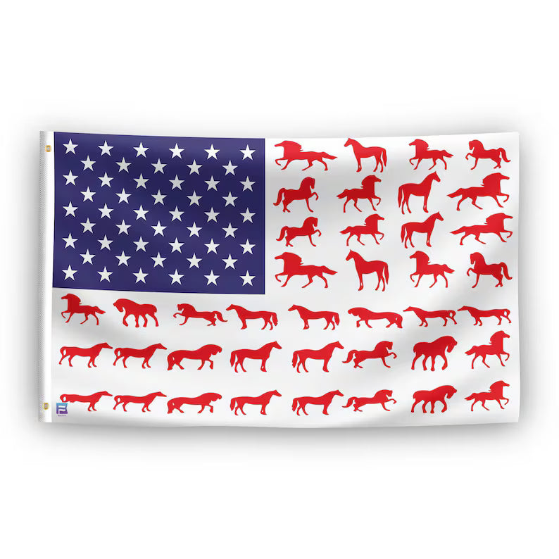 Horse Stripe American Flag