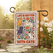 Life Is Better With Cats Garden  Flag