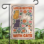 Life Is Better With Cats Garden  Flag