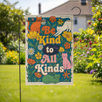 Be Kind Colorful Cat Garden Flag