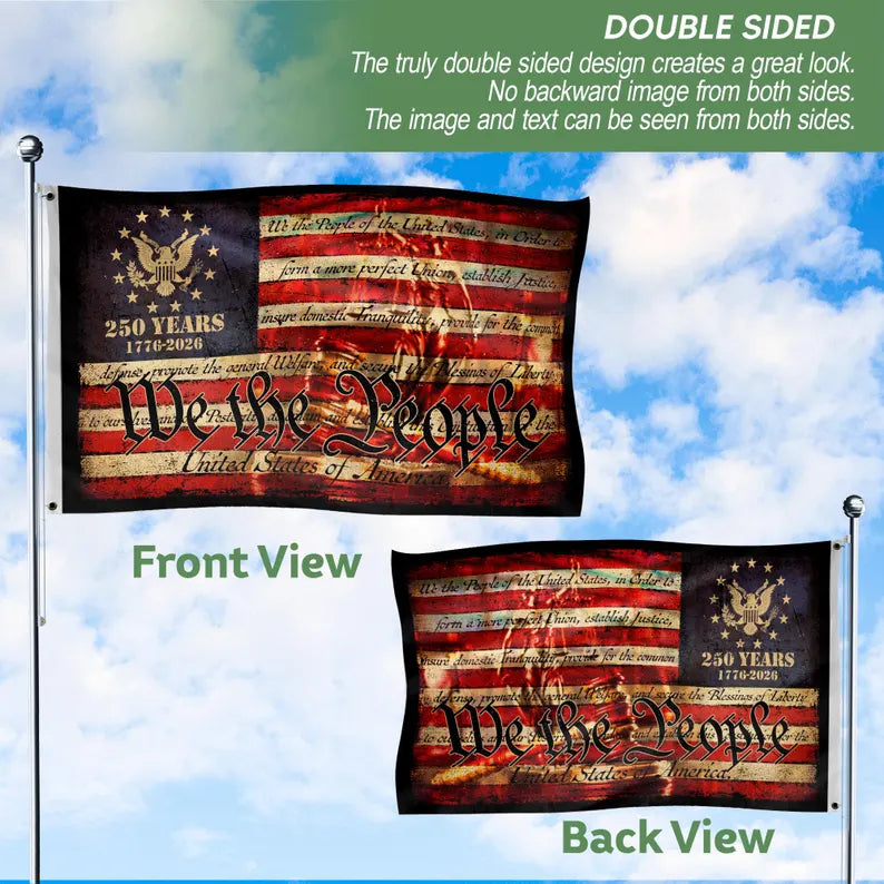 We The People 250th Flag, Patriotic Independence Day Banner