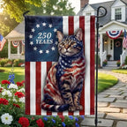 Patriotic USA 250th Cat Garden Flag