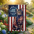 Patriotic USA 250th Cat Garden Flag