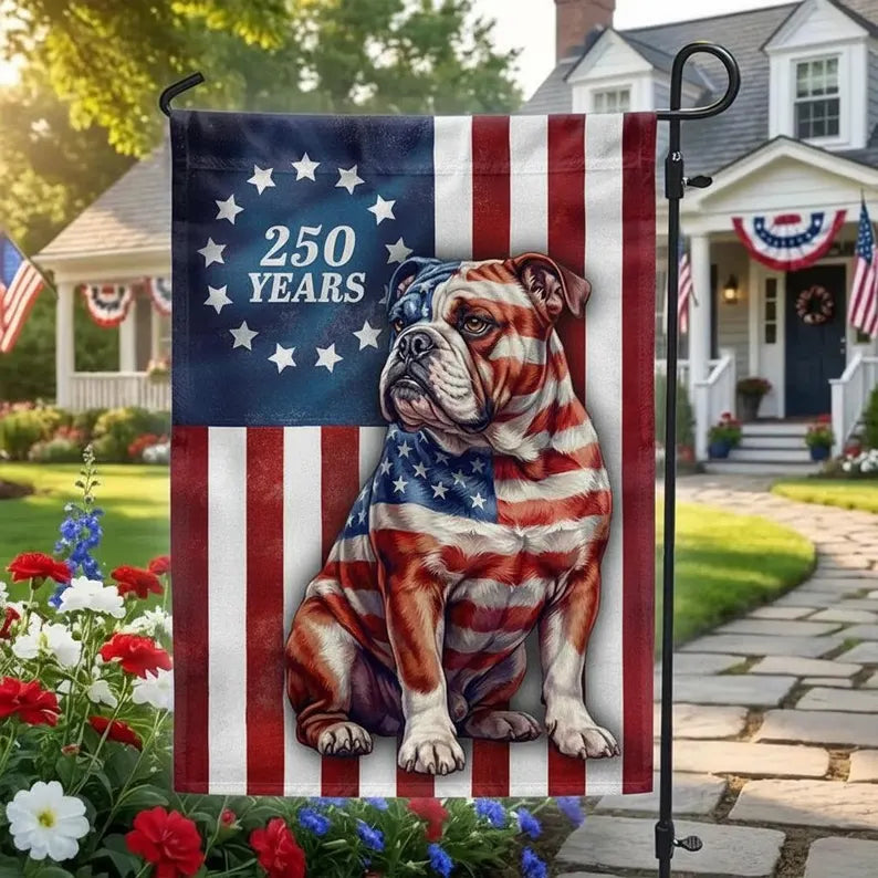 Betsy Ross Flag Bulldog Garden Flag