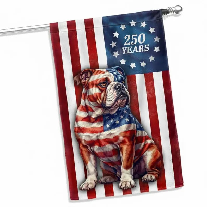 Betsy Ross Flag Bulldog Garden Flag