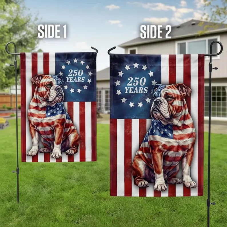 Betsy Ross Flag Bulldog Garden Flag