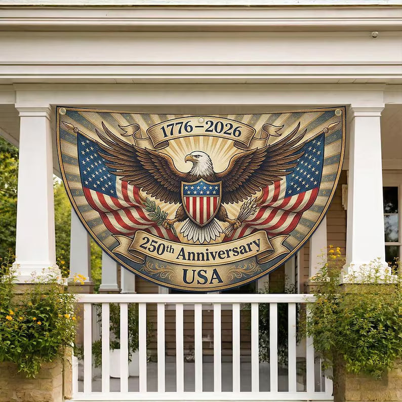 Patriotic USA 250 Fan Flag