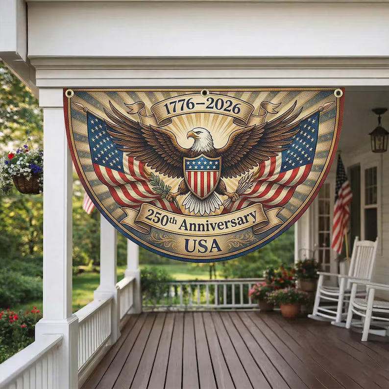 Patriotic USA 250 Fan Flag