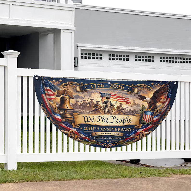 USA 250th Anniversary Fan Flag, We The People Patriotic Banner