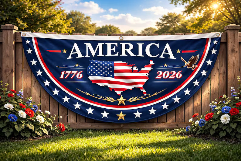USA 250th Birthday Bunting Flag