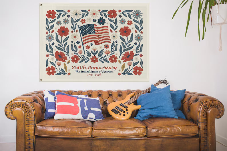 Boho Floral American Flag Decor