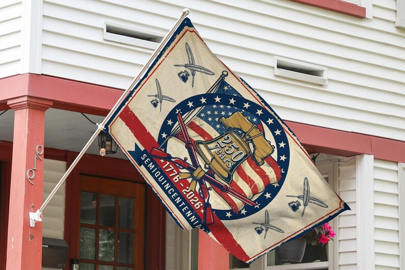 USA 250th Patriotic Fireworks Flag