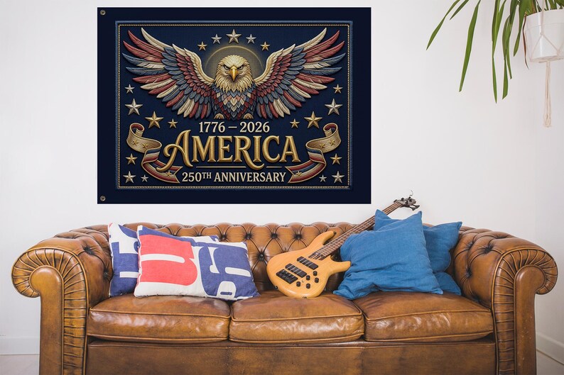 USA 1776-2026 House Flag, Patriotic Independence Banner