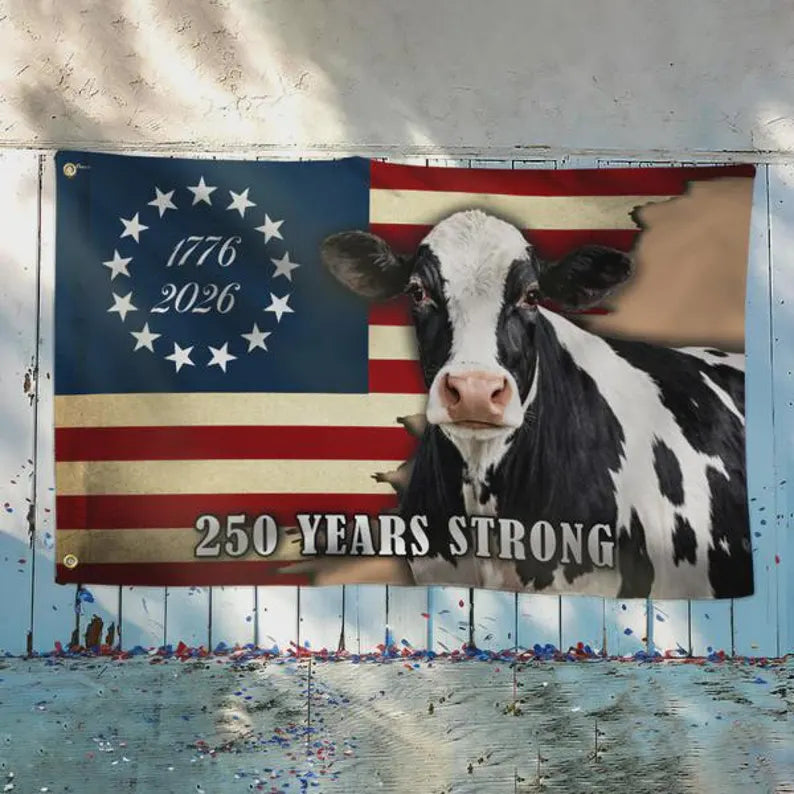 USA 250 Dairy Cow American Flag