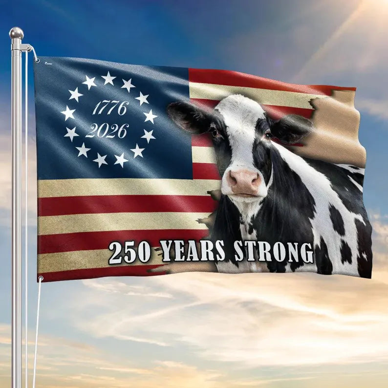 USA 250 Dairy Cow American Flag