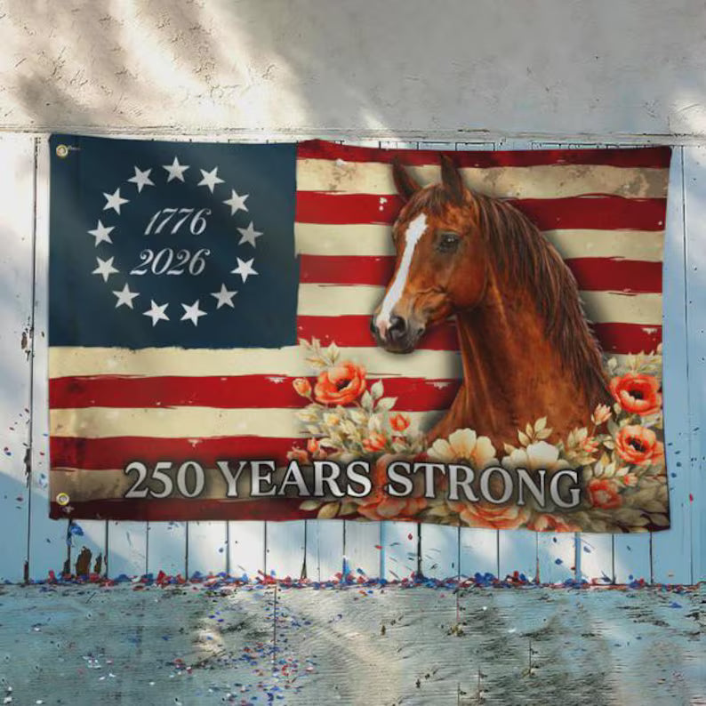 USA 250 Horse American Flag