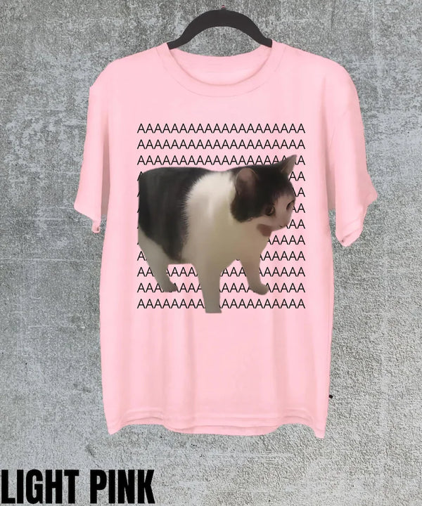 Screaming Cat Meme Funny Graphic Shirt