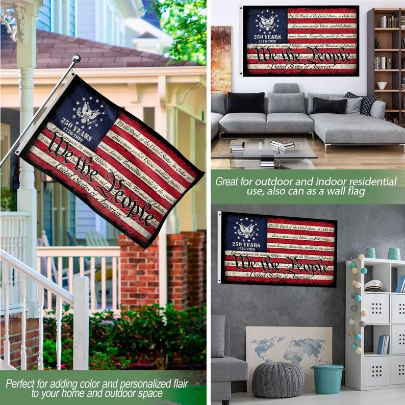 We The People 250th Flag, Patriotic Independence Day Banner