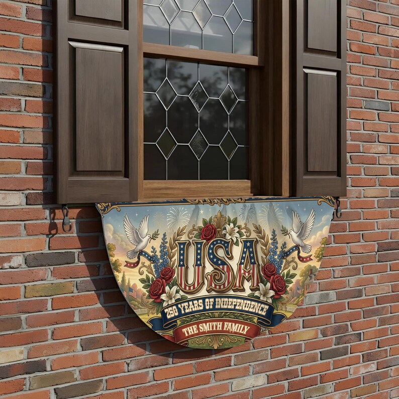 Personalized USA 250th Flag, Custom Patriotic Yard Banner