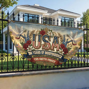 Personalized USA 250th Flag, Custom Patriotic Yard Banner