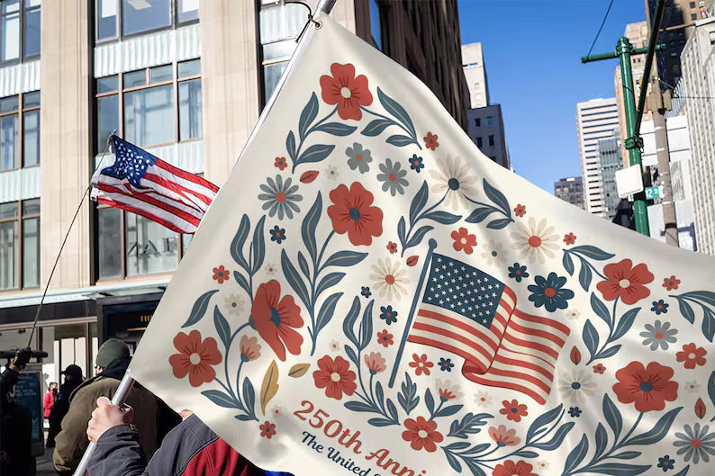Boho Floral American Flag Decor