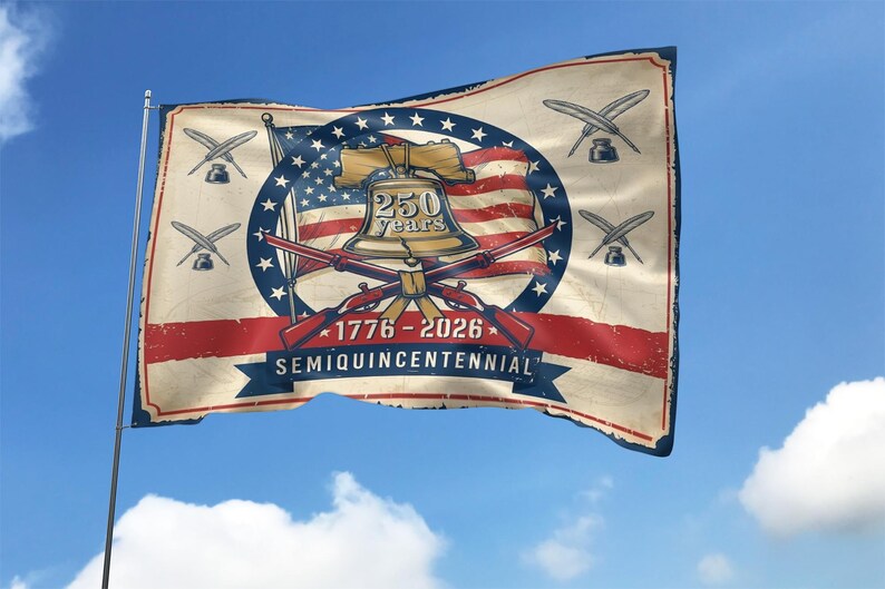 USA 250th Patriotic Fireworks Flag