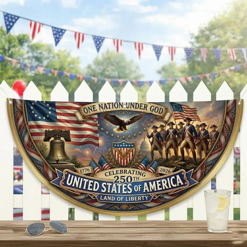One Nation Under God Flag, USA 250th Patriotic Banner