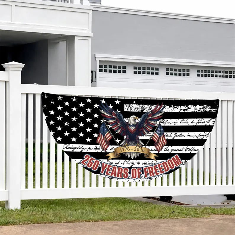 America 250 Years Flag, Patriotic Semicircle Banner