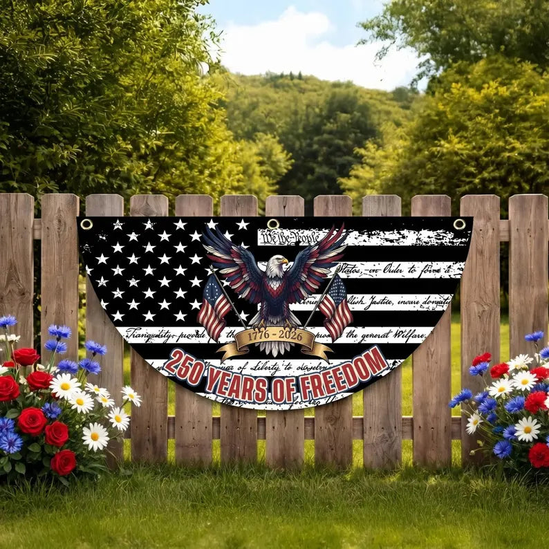 America 250 Years Flag, Patriotic Semicircle Banner