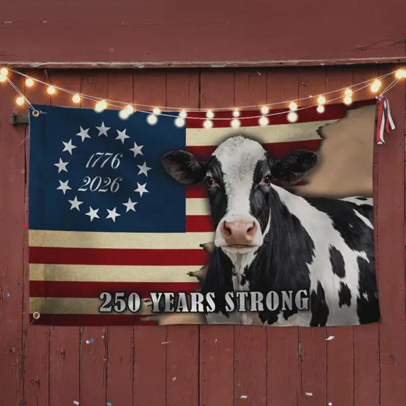 USA 250 Dairy Cow American Flag