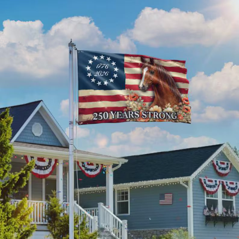 USA 250 Horse American Flag