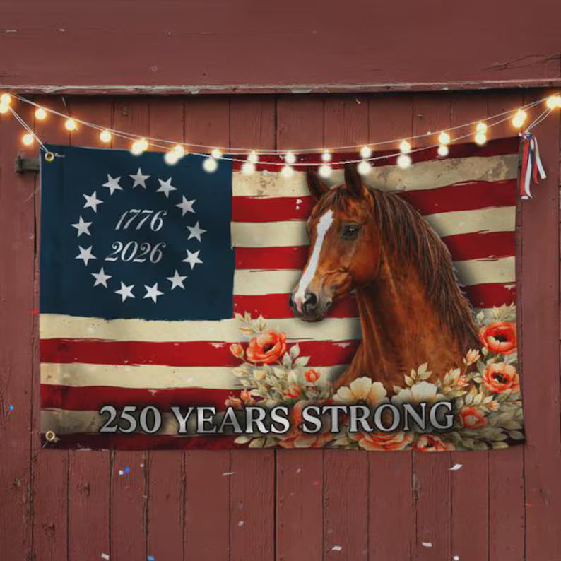 USA 250 Horse American Flag