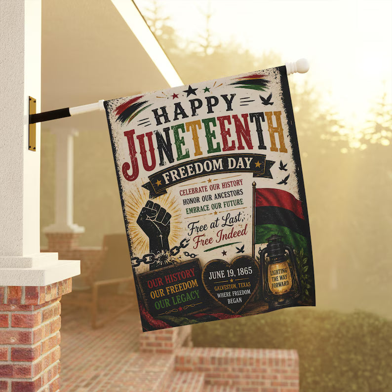 Juneteenth Freedom Day Garden Flag
