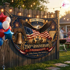 USA 250th  Eagle Liberty Bell Semicircle Flag